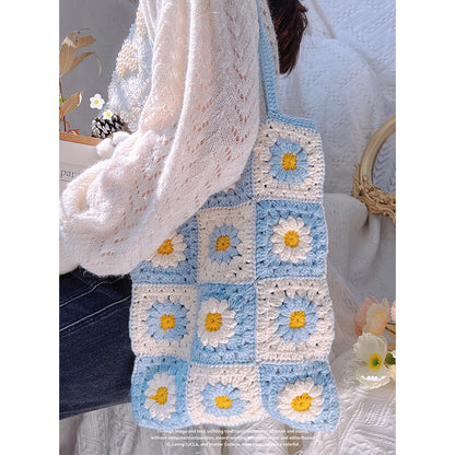 Handmade Crochet Knitted Yarn With Small Flowers